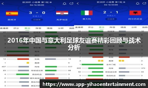 2016年中国与意大利足球友谊赛精彩回顾与战术分析